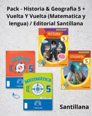 Pack Historia & Geografia 5 + Vuelta y Vuelta 5 / Santillana -Edición Actualizada 2025