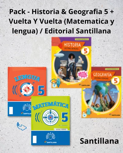 Pack Historia & Geografia 5 + Vuelta y Vuelta 5 / Santillana -Edición Actualizada 2025