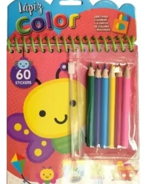 Lapiz Color - 6 Lapices De Colores + Pegatina