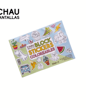 Libro Block Con Stickers Coloreables - Chau Pantallas