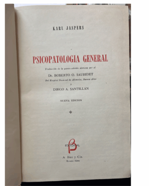 Psicopatología General - Karl Jaspers - Editorial Beta