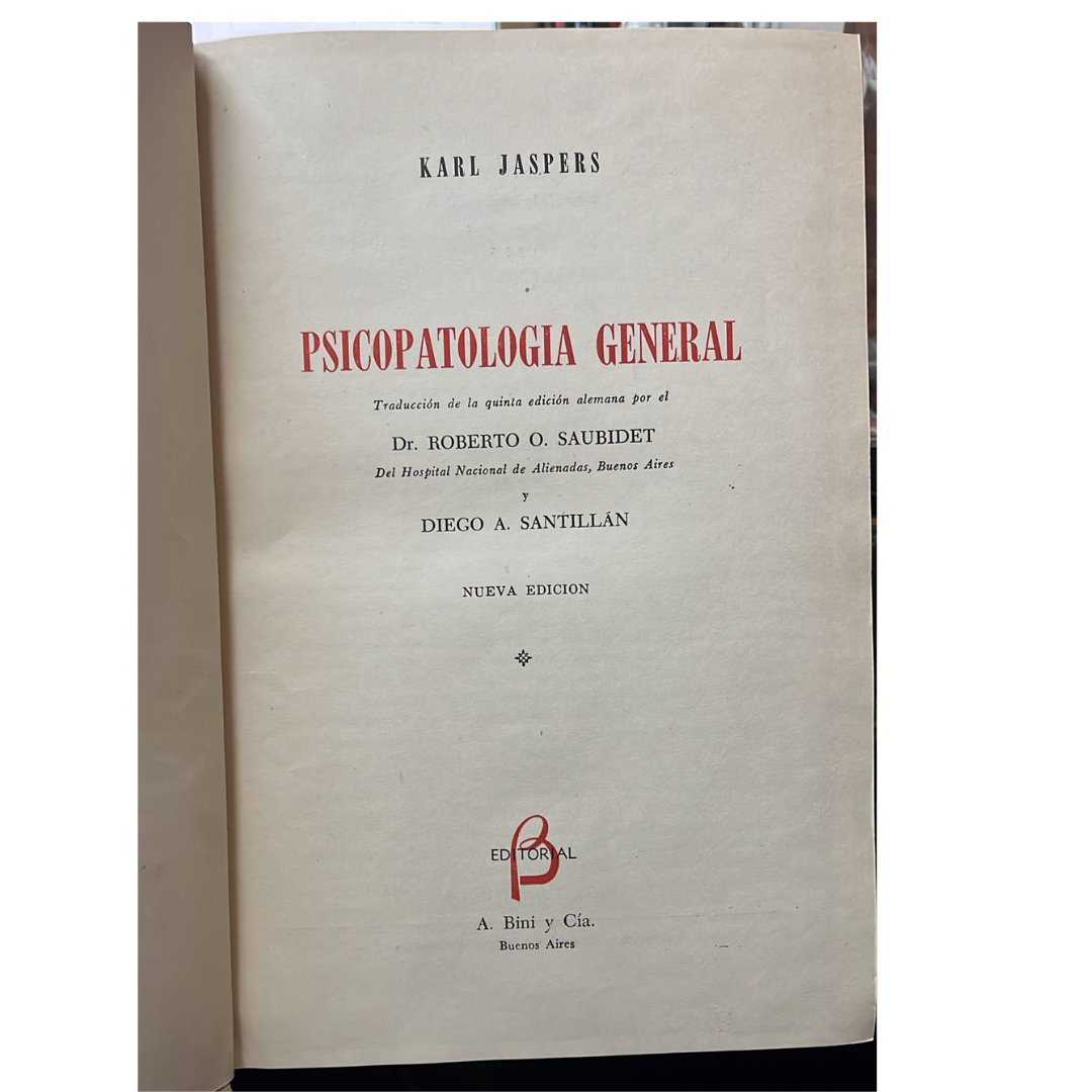 Psicopatología General - Karl Jaspers - Editorial Beta