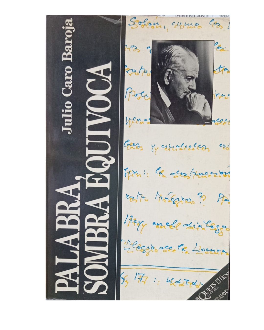 Palabra, Sombra Equivoca - Julio Caro Baroja - Editorial Tusquets